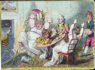 Advantages of Wearing Muslin Dresses! dedicated to the serious attention of the fashionable ladies of Great Britain by James Gillray